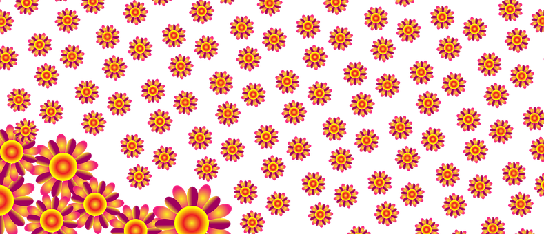 A Flower Pattern On A Black Background