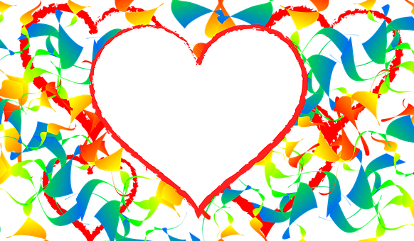 A Heart With Colorful Confetti