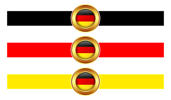 A Group Of Circles With A Red And Black Stripe