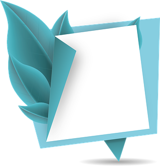 A Blue And White Paper With Leaves