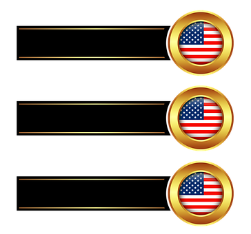 A List Of Flags With Gold Lines