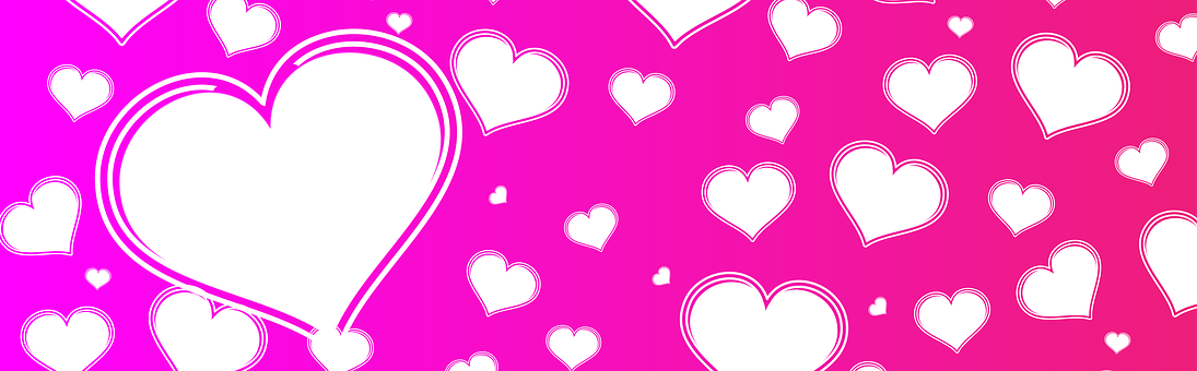 A Pink Background With White Hearts