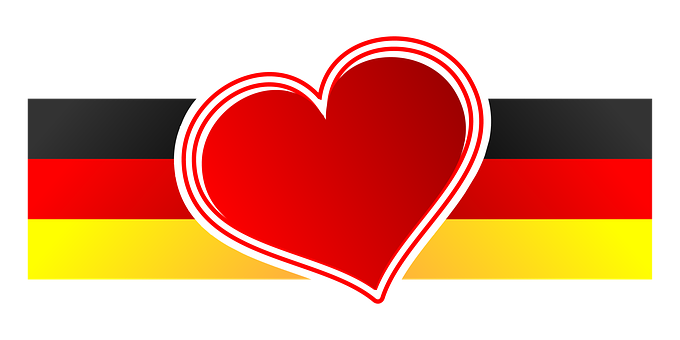 A Heart With A Red Border On A Black And Yellow Background
