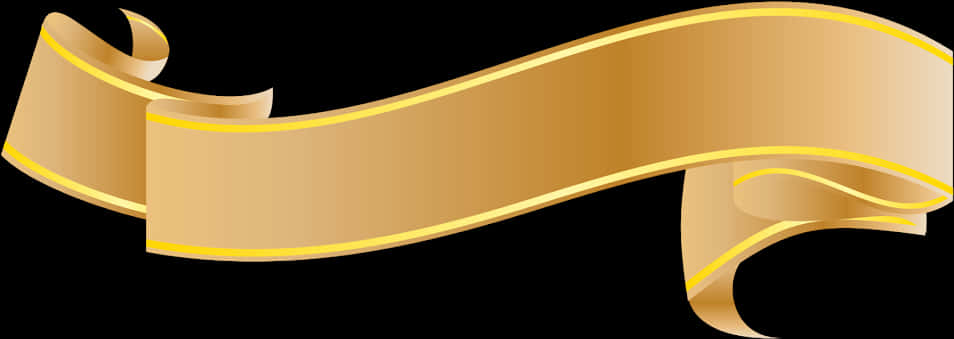 A Gold Ribbon With A Black Background