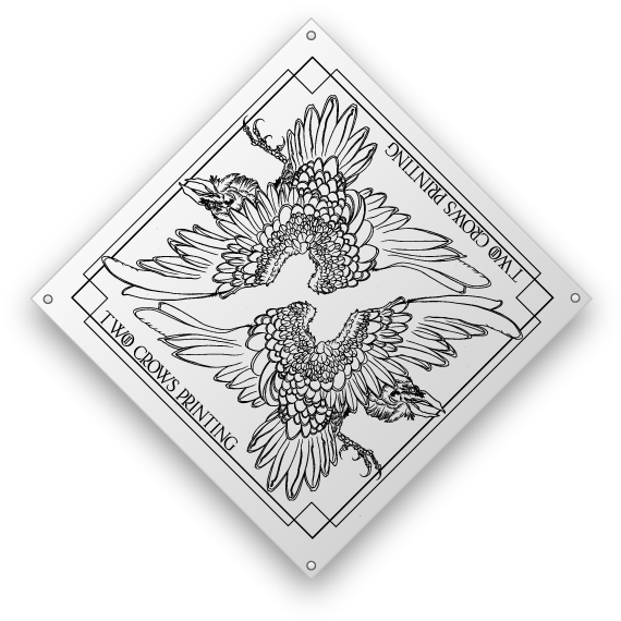 A White Square With Black And White Birds On It