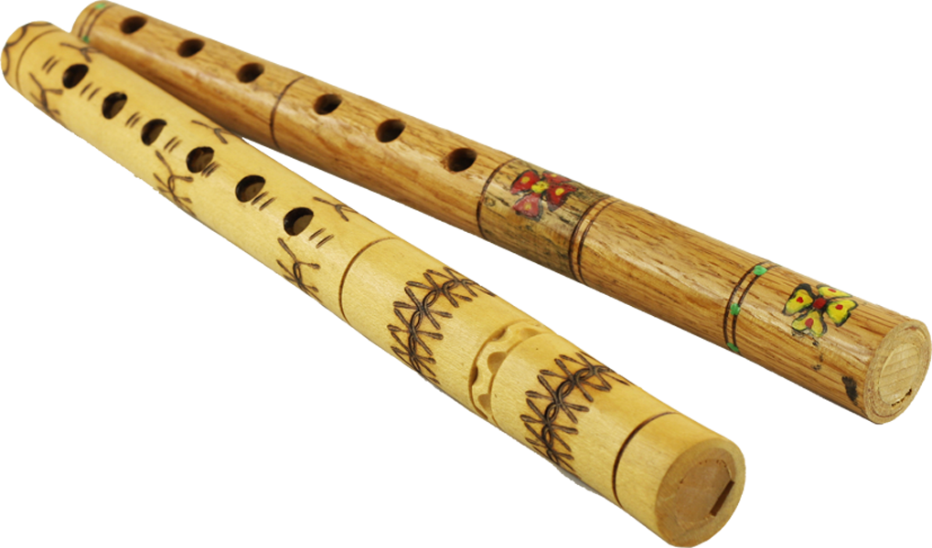 A Pair Of Wooden Flutes