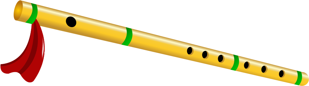 A Yellow Flute With A Green Band