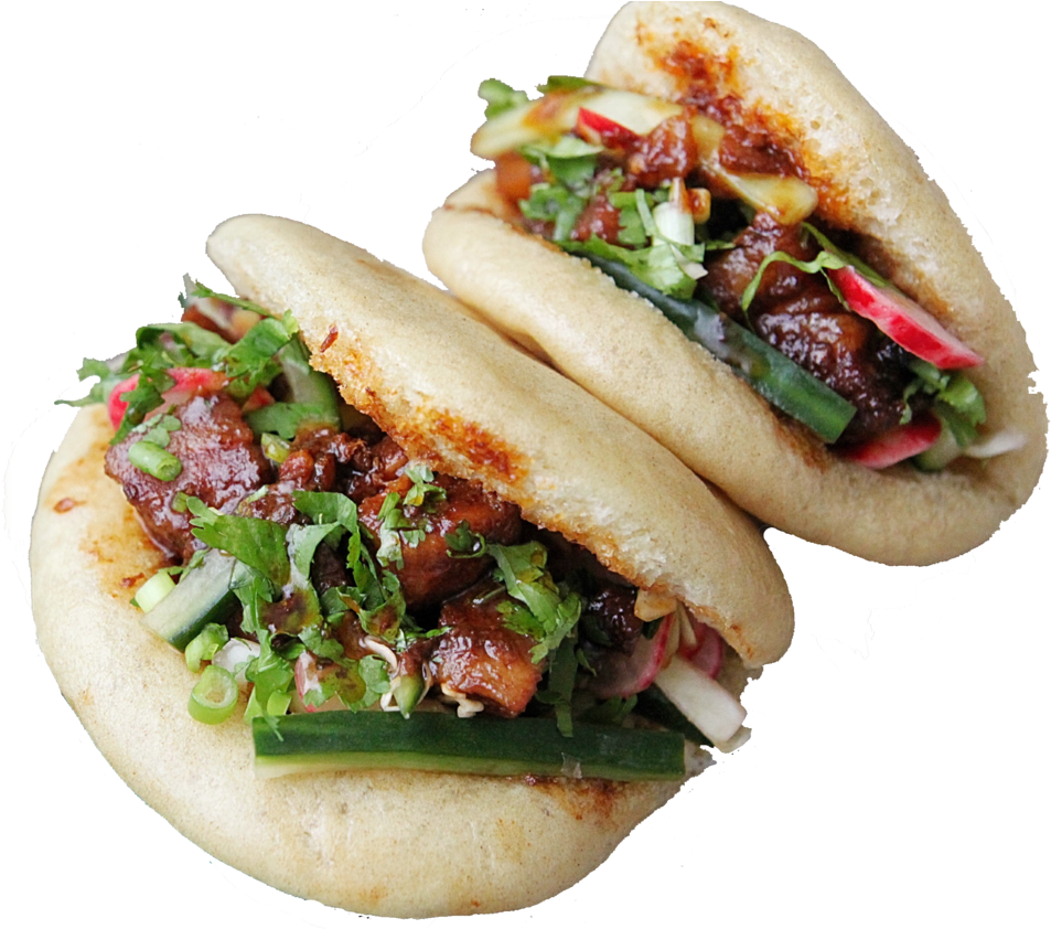 Two Buns With Meat And Vegetables