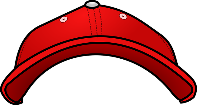 A Red Baseball Cap With Black Background