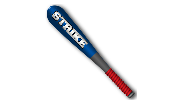 A Blue And Red Baseball Bat