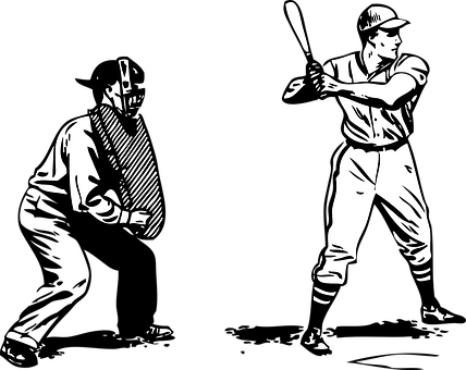 A Black And White Of A Baseball Player