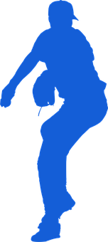 A Silhouette Of A Person In A Blue Suit