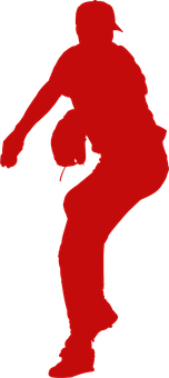 A Silhouette Of A Person In A Red Suit