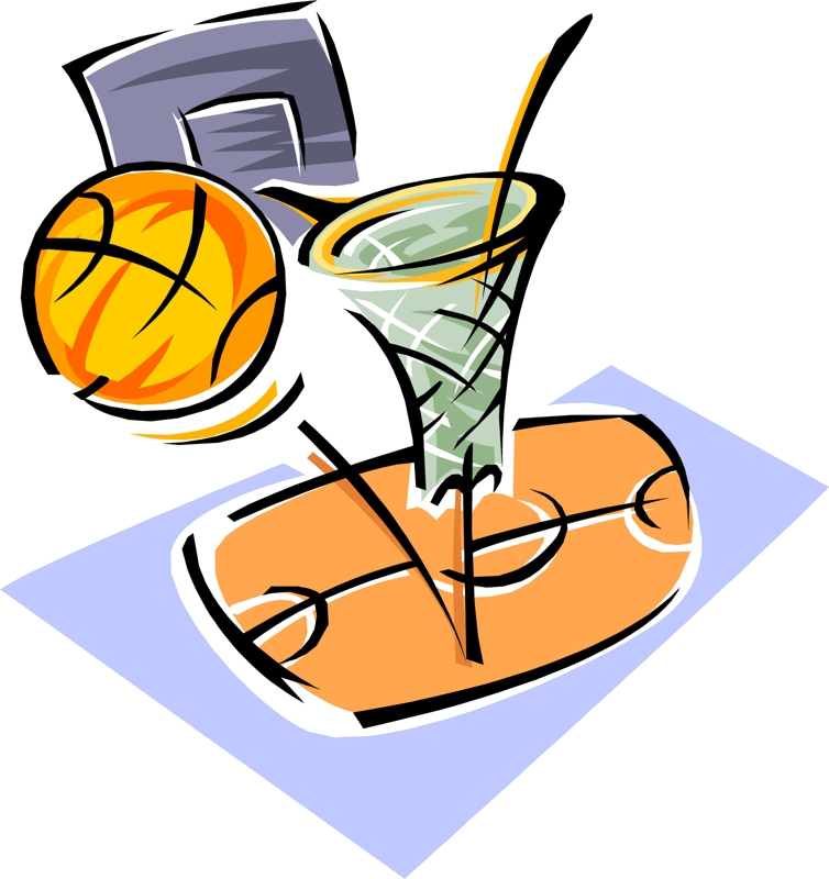 A Cartoon Of A Basketball Hoop And A Glass