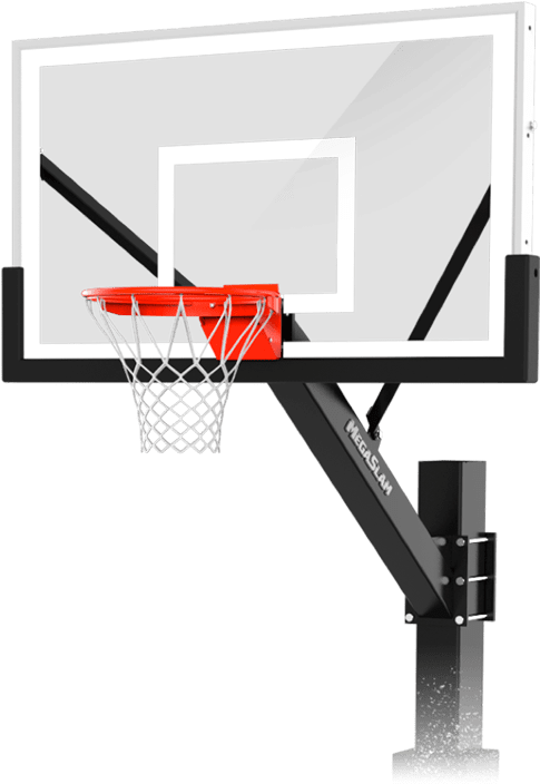 A Basketball Hoop With A Red Rim