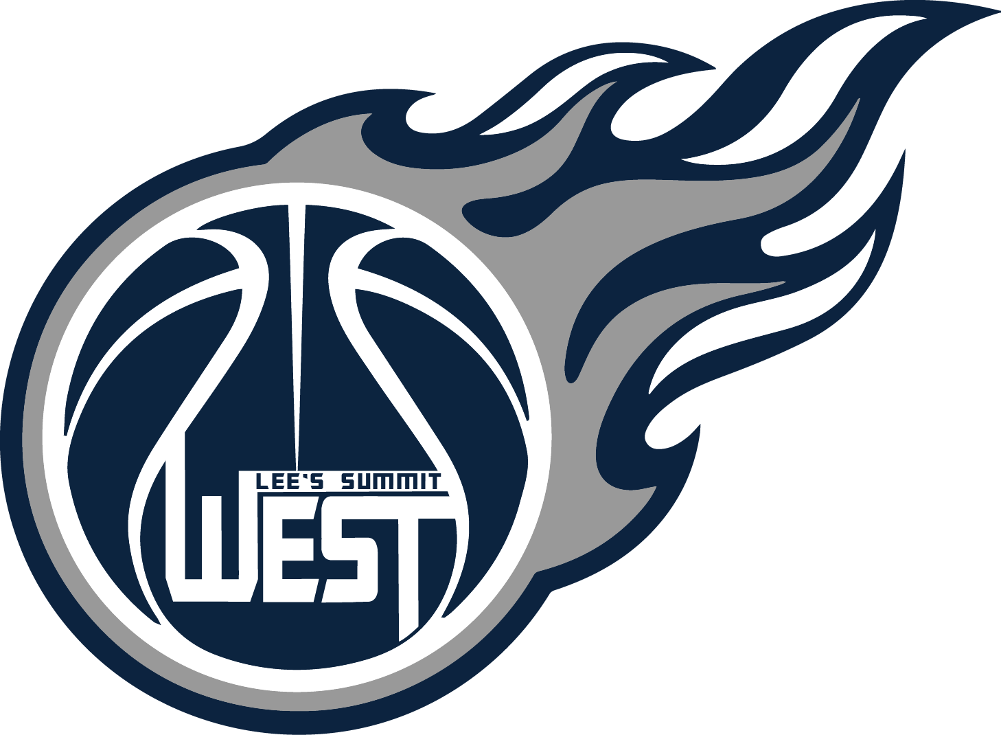 A Logo Of A Basketball With Flames