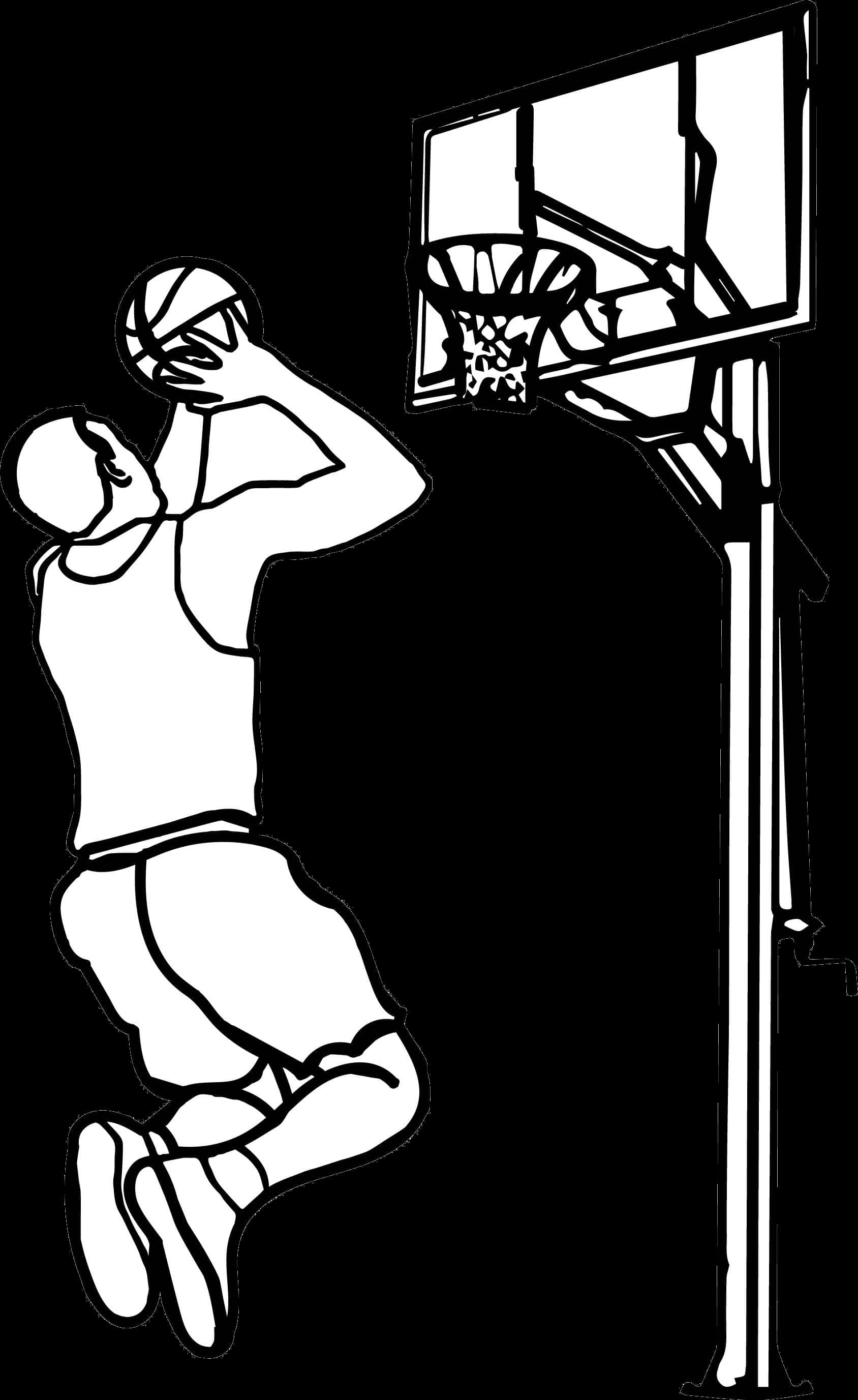 Basketball Outline Playing Clipart The Cliparts Play - Playing Basketball Clipart Black And White, Hd Png Download