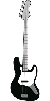 A White Electric Guitar On A Black Background