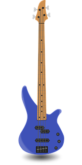 A Blue Electric Guitar With A Black Background