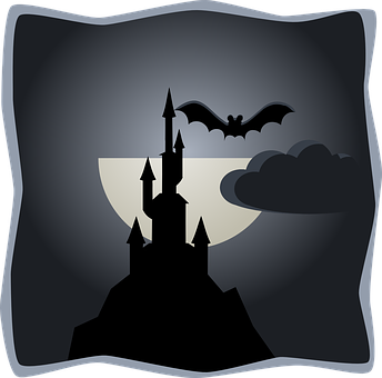 A Bat Flying Over A Castle
