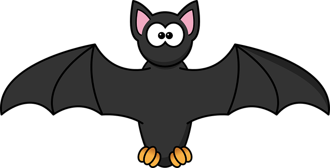 A Cartoon Bat With Wings Spread