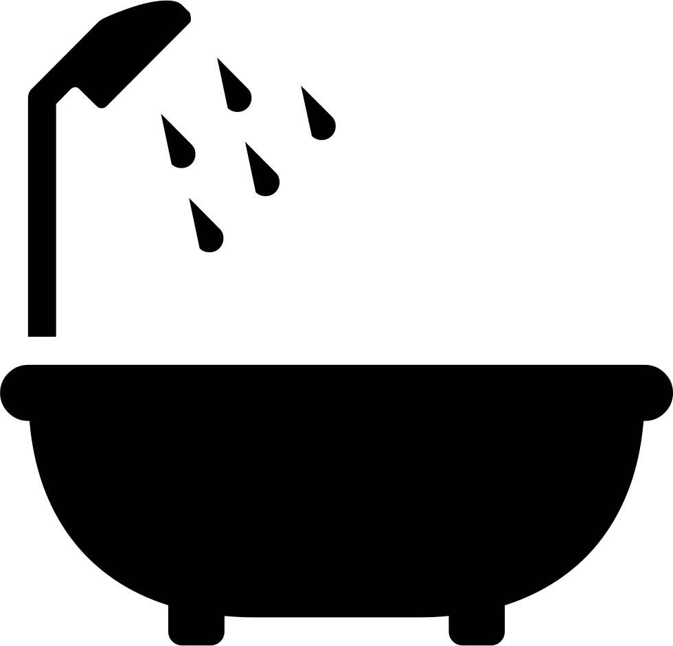 A Silhouette Of A Bathtub With Water Drops