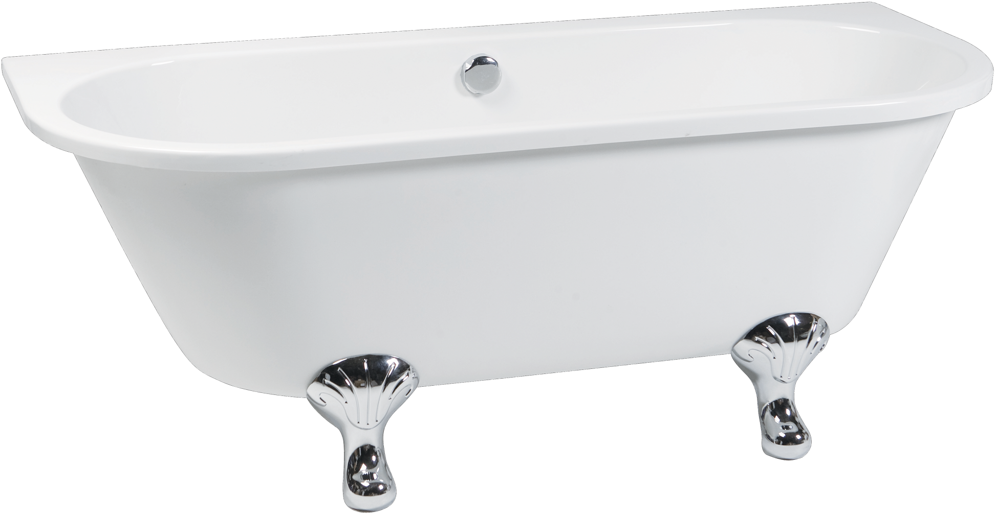 A White Bathtub With Chrome Legs