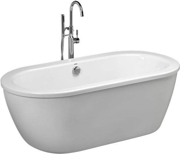 A White Bathtub With A Faucet