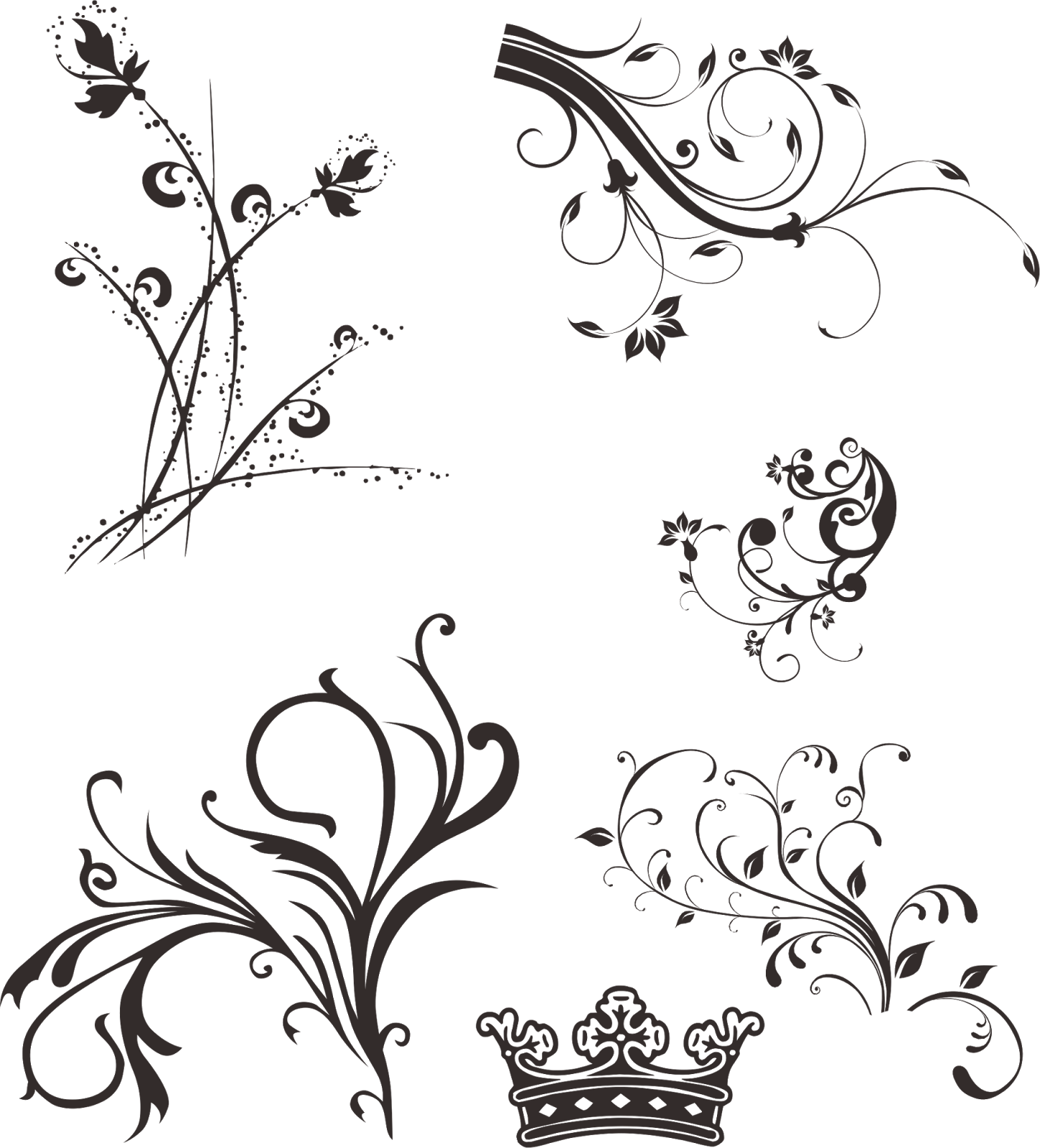 A Black Background With Different Designs