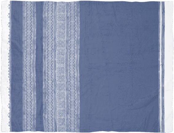 A Blue And White Fabric With White Stripes