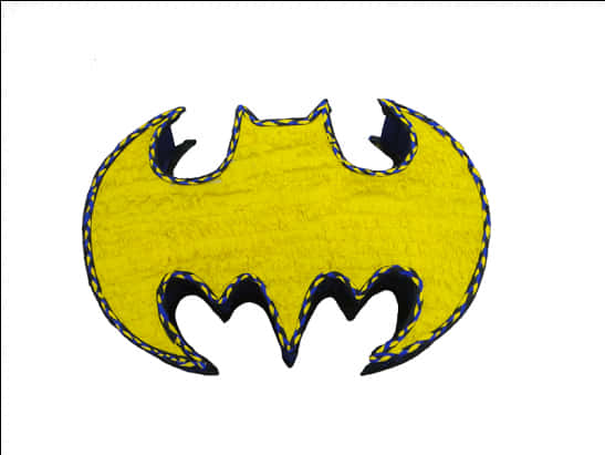 A Yellow And Blue Bat Shaped Object