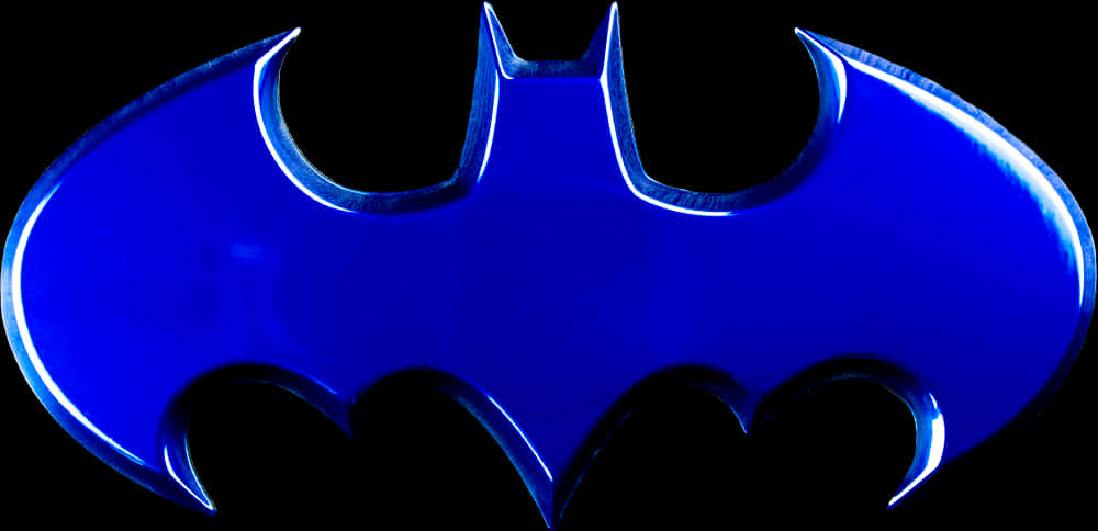 A Blue Bat Symbol On A Black Background