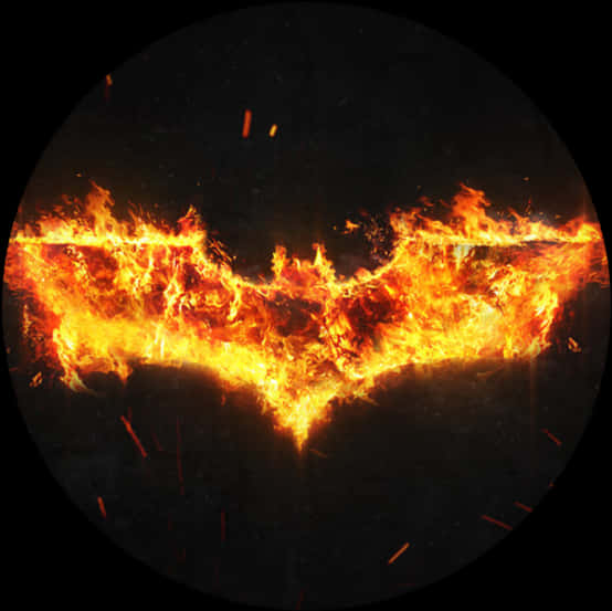 A Logo Of A Bat On Fire
