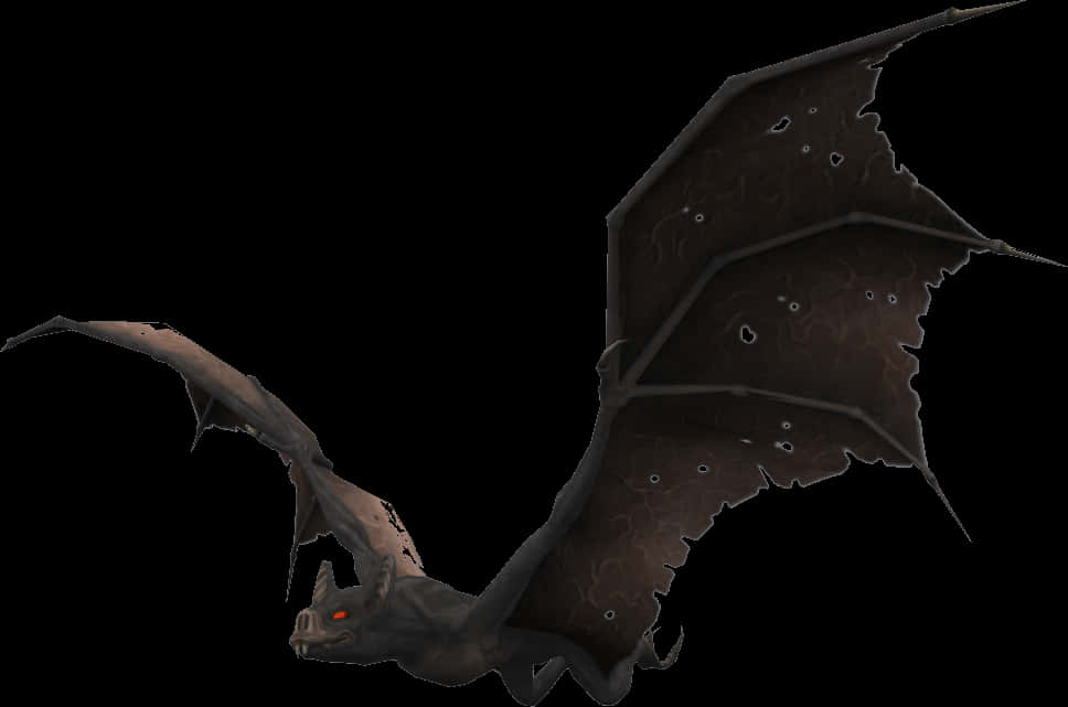 A Bat With Wings Spread