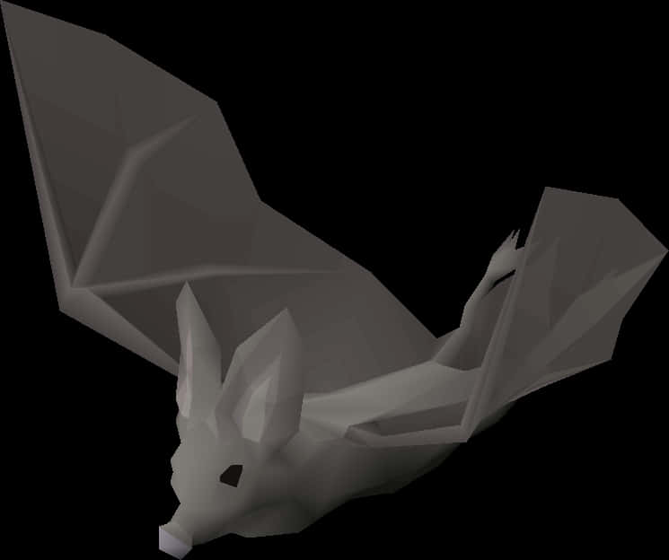 A Bat With Wings Spread