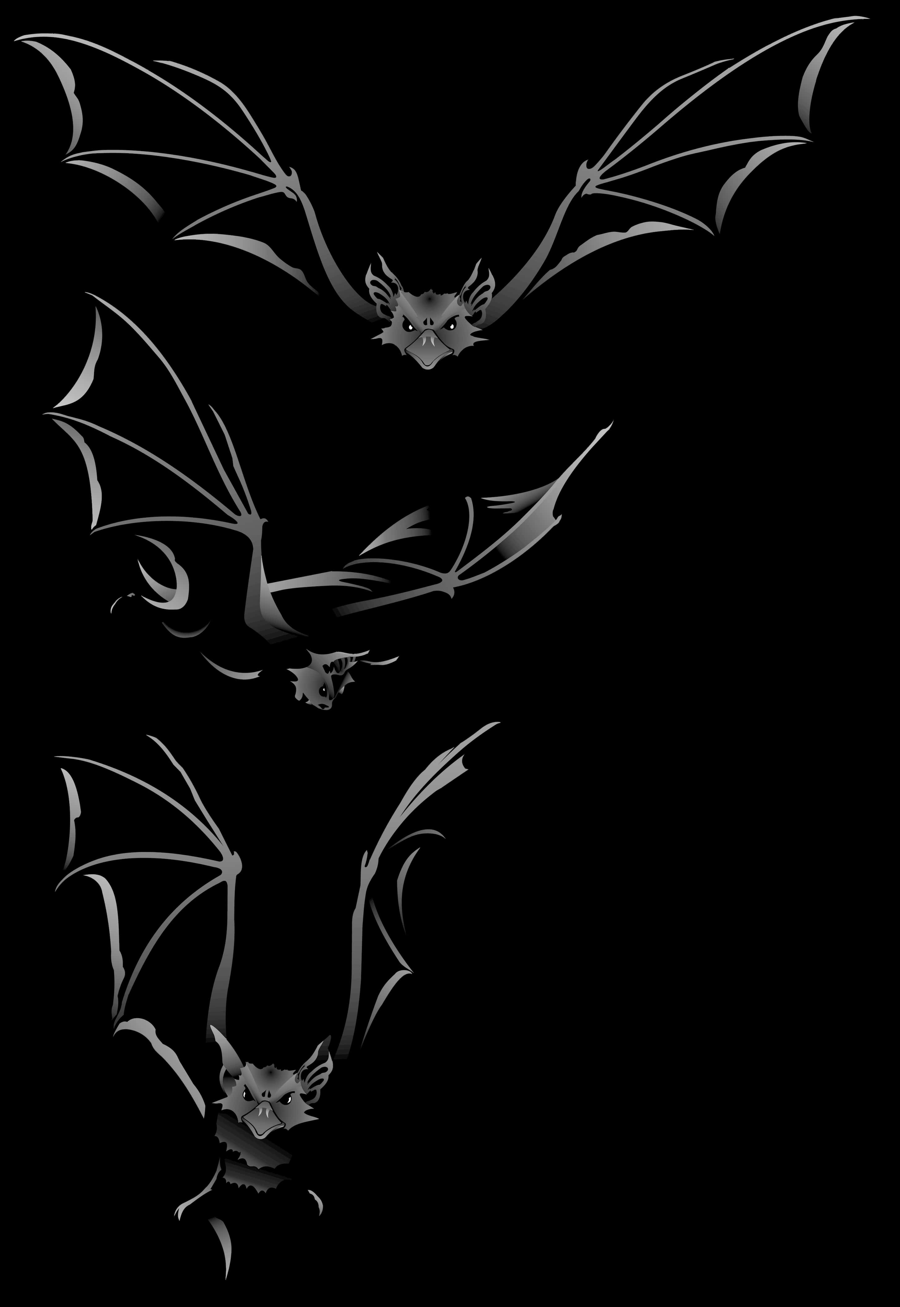 A Group Of Bats With Wings