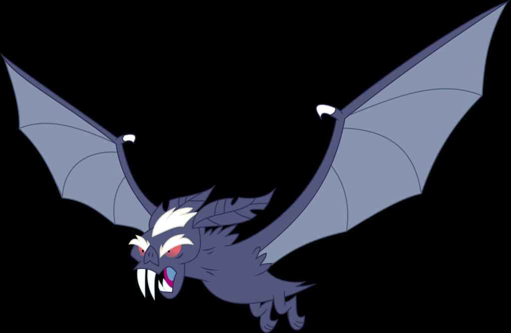 A Cartoon Bat With Wings Spread