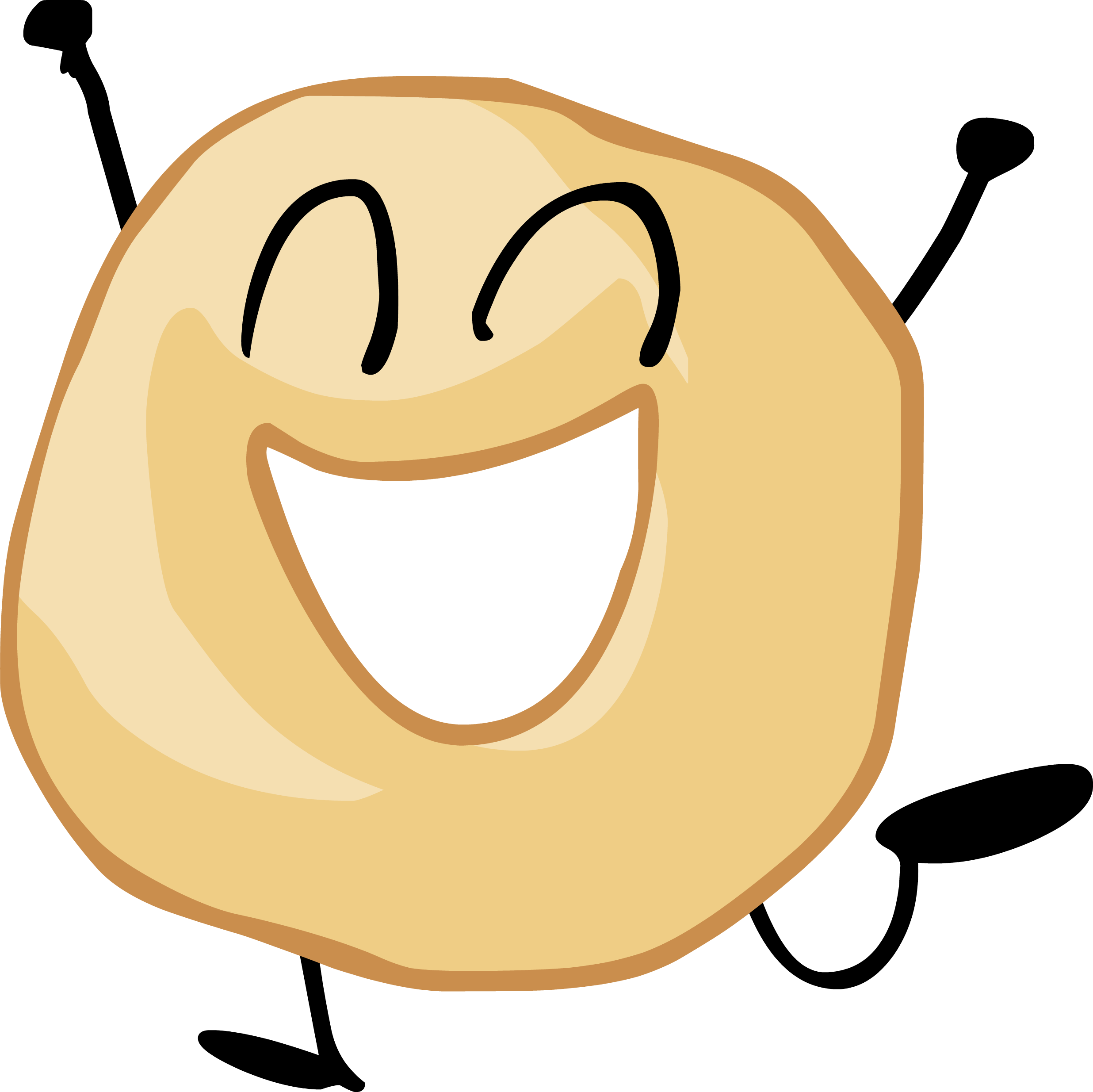 A Cartoon Of A Doughnut With A Face And Mouth