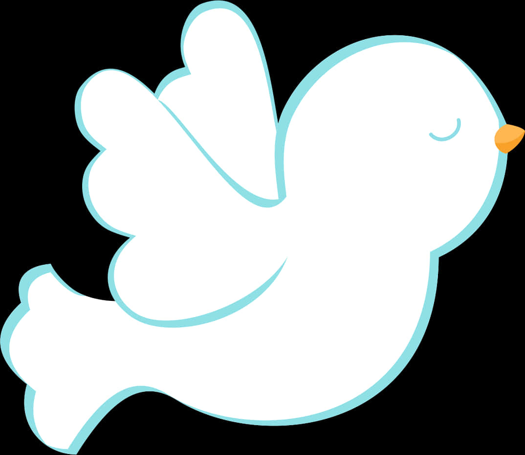 A White Bird With Blue Outline