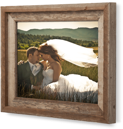 A Bride And Groom In A Frame
