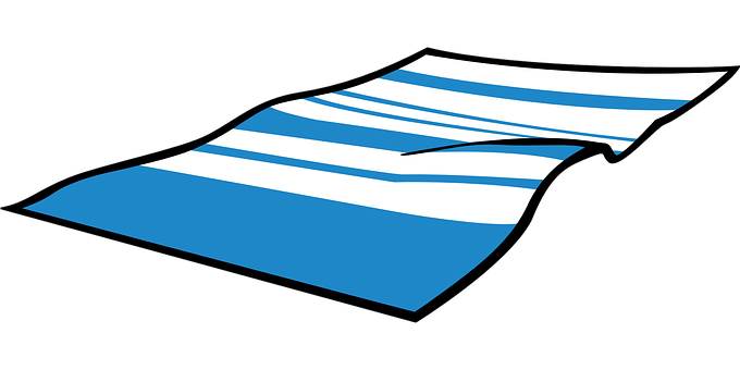 Striped Blue And White Beach Towel