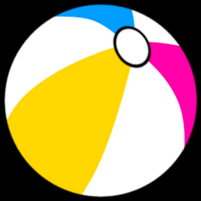 A Colorful Beach Ball With A Black Background