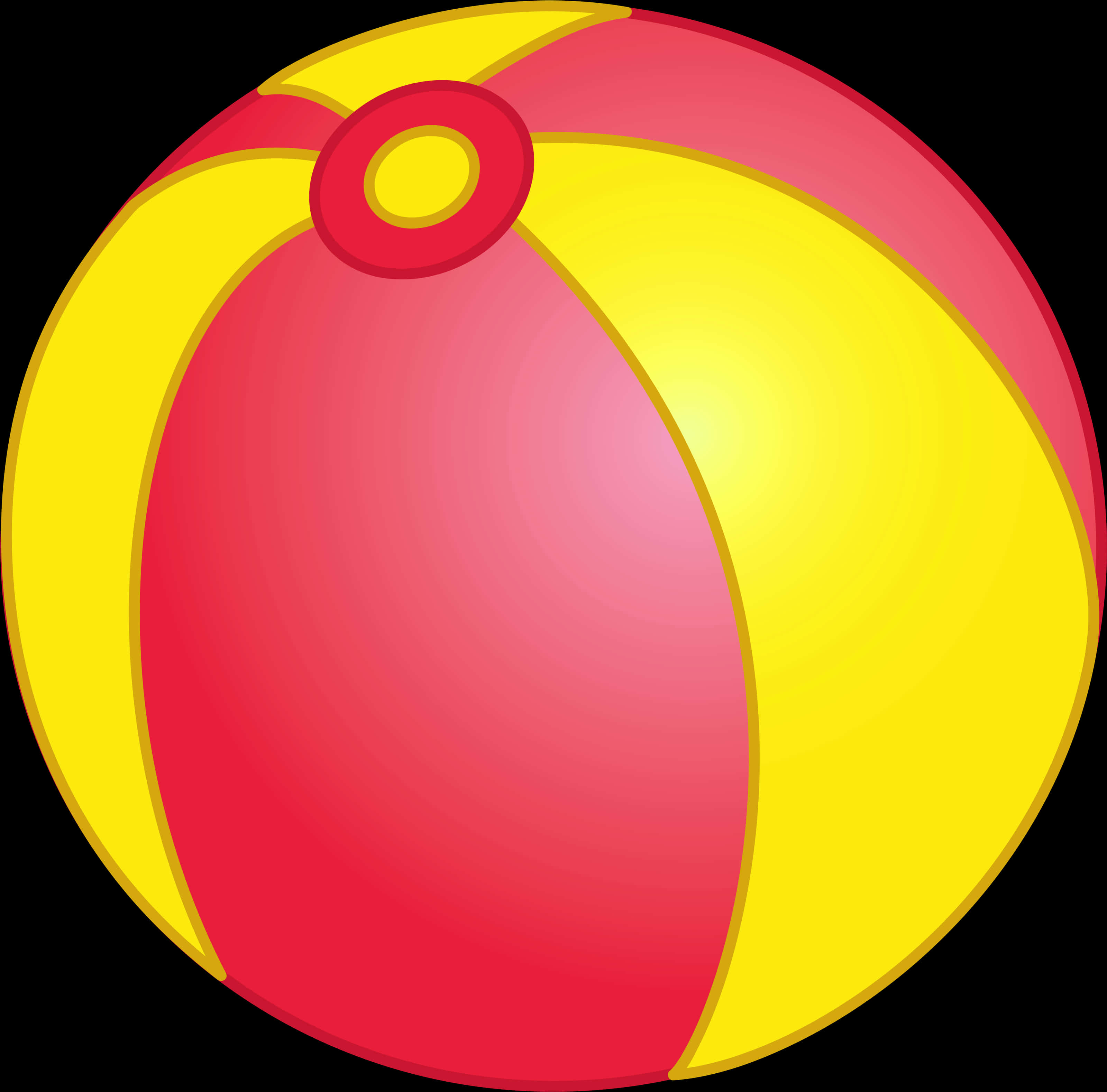 A Yellow And Red Beach Ball