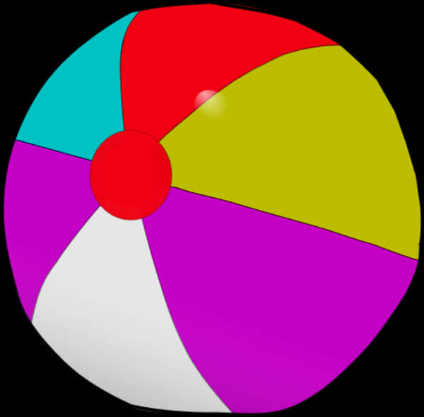 A Colorful Beach Ball With A Red Circle