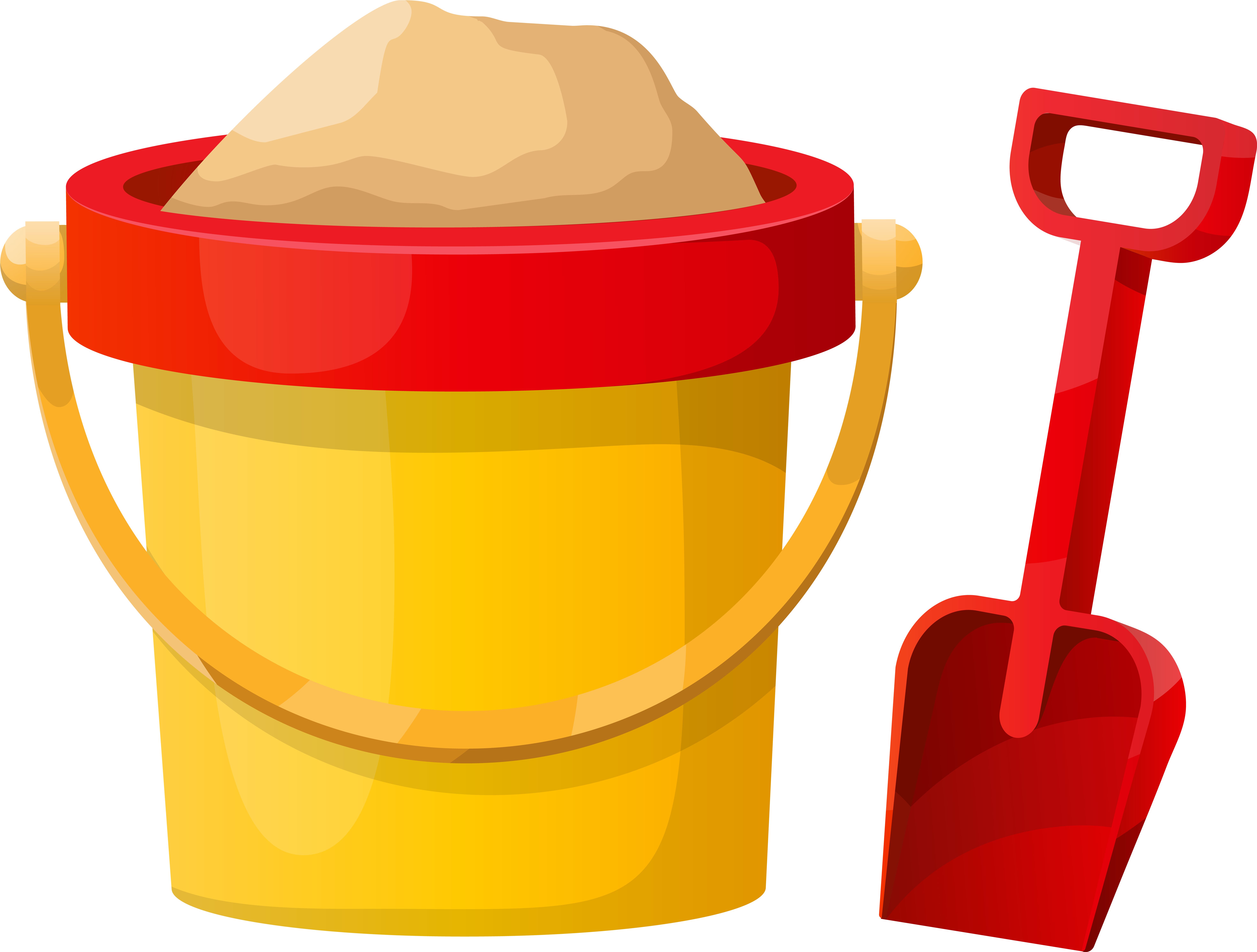A Bucket And Shovel With Sand