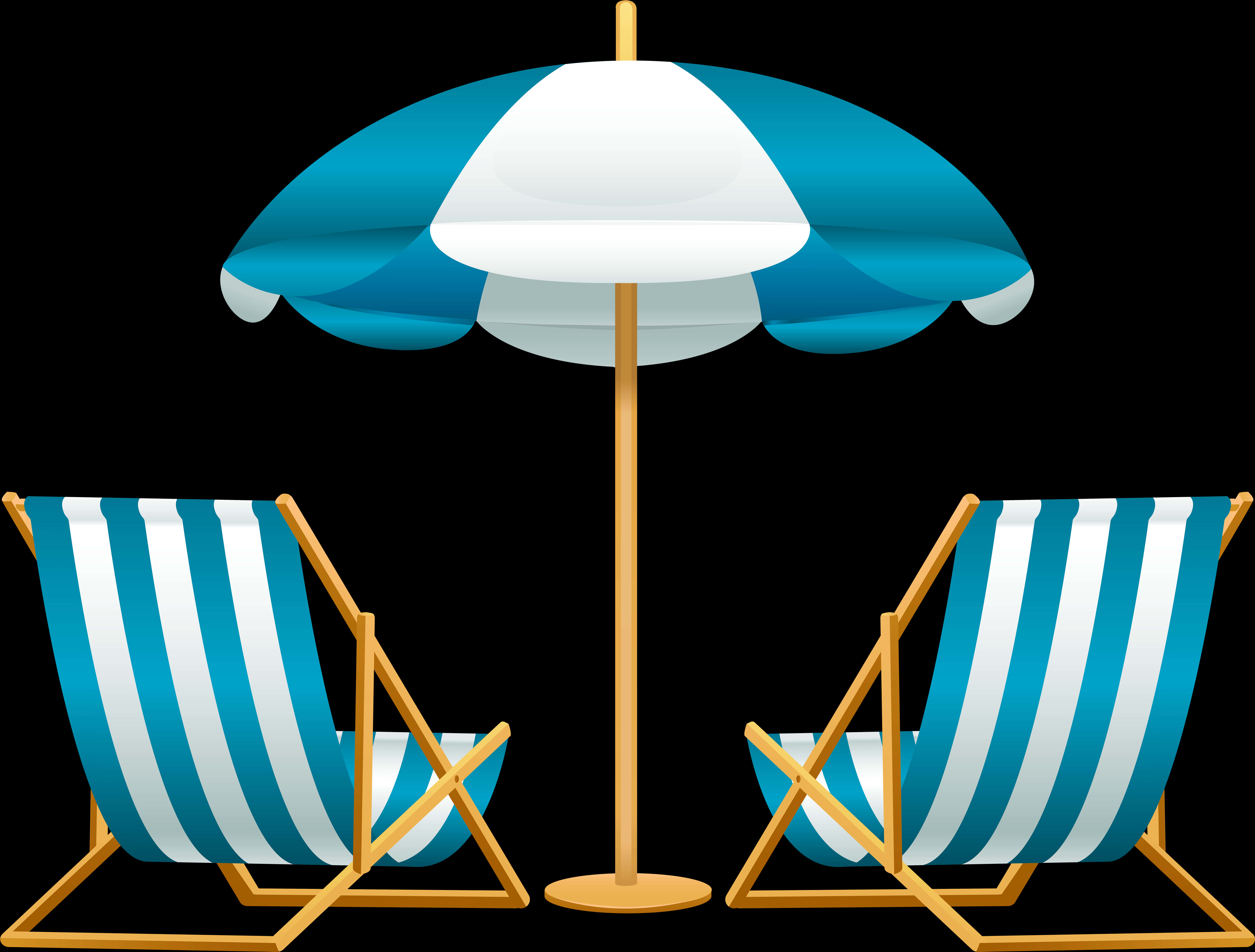 Beach Chair And Umbrella Clipart