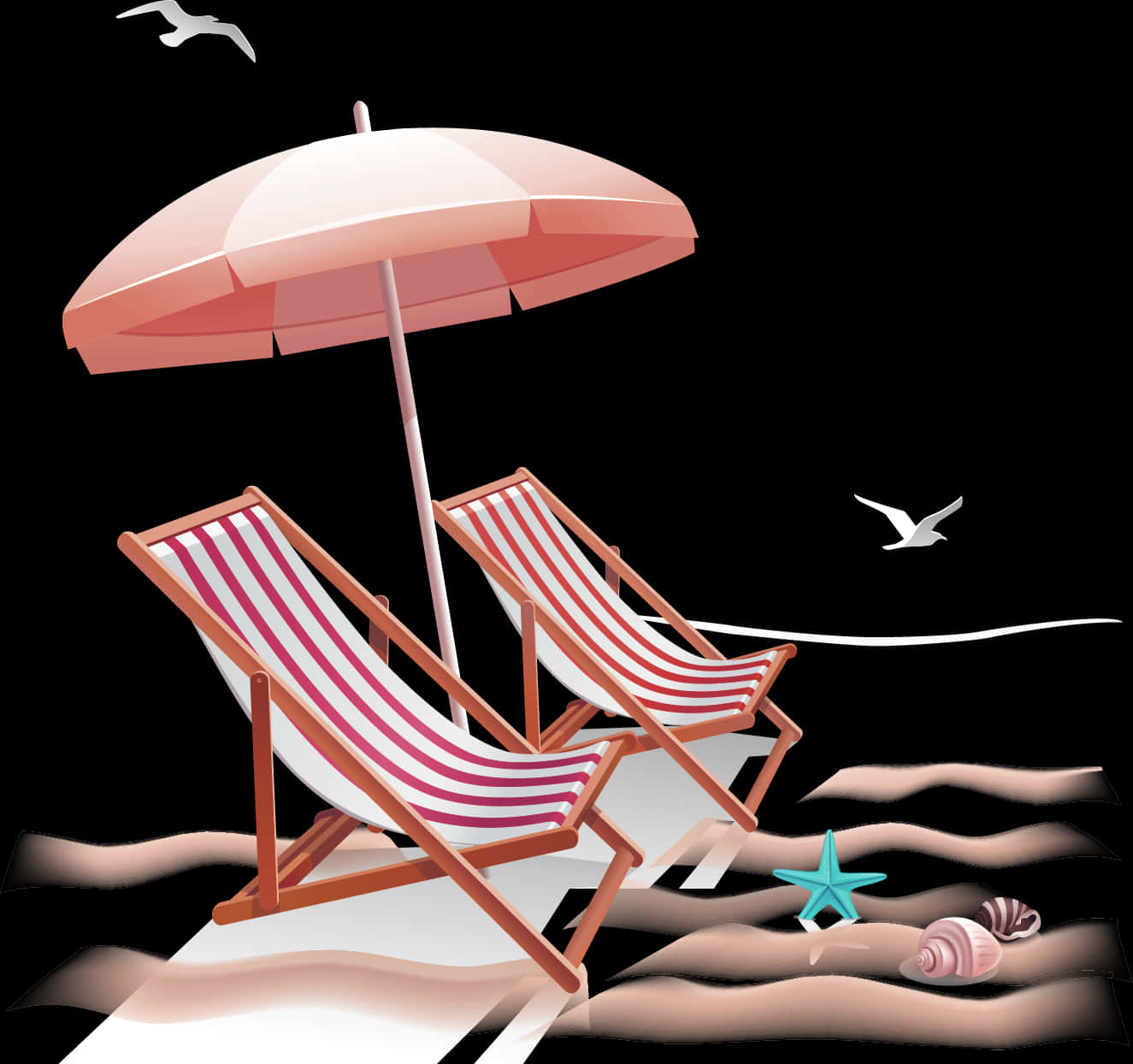 Beach Chair And Umbrella Set