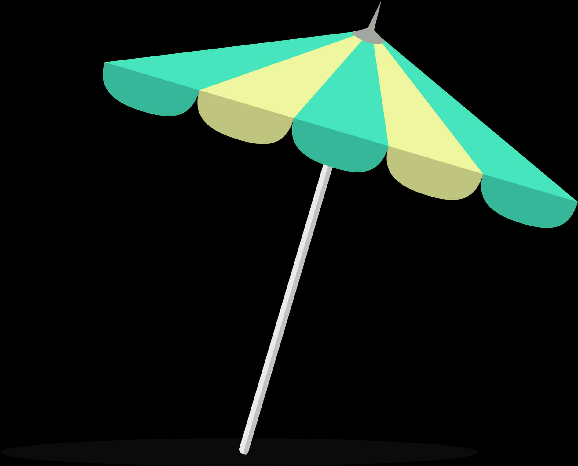 Beach Umbrella With A Flat Design