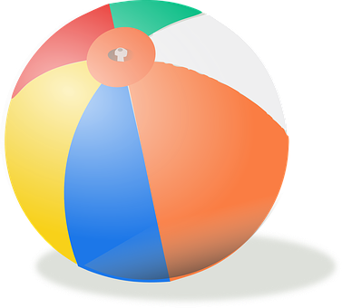 Colorful Beach Ball With Shadow
