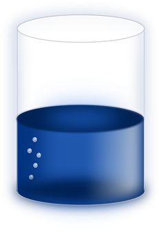 A Blue Liquid In A Glass Container